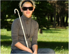 Picture of young woman who appears to be blind